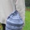 Hand Crocheted blue tote bag